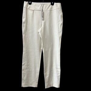 Nic + Zoe White Cream Dress Pants Size 14 28 Inch Inseam Polyester Spandex NWT